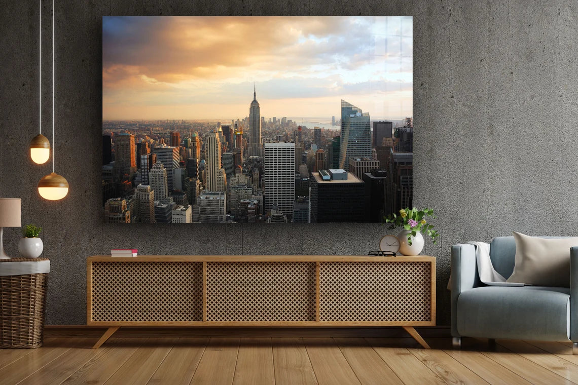 New York City Sunset UV Direct Aluminum Print Australian Made Quality