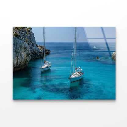 Couple of Boats, Sky Acrylic Glass Print Tempered Glass Wall Art 100% Made in Australia Ready to Hang