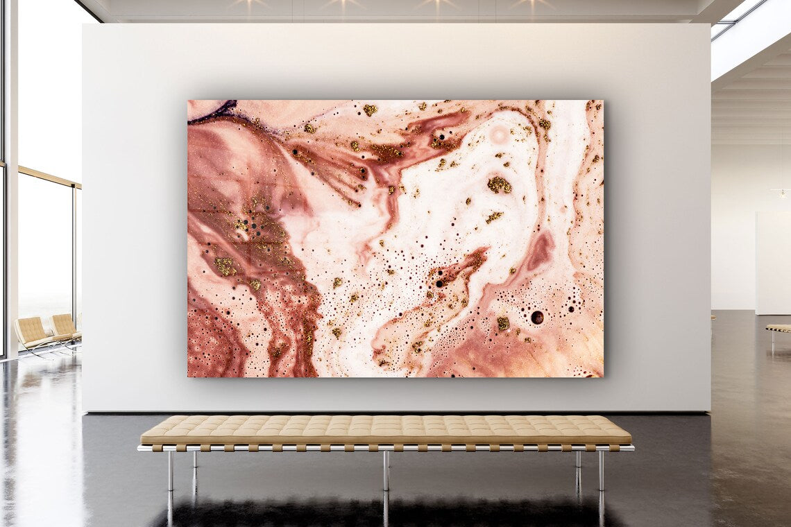 Pink Beige Abstract UV Direct Aluminum Print Australian Made Quality