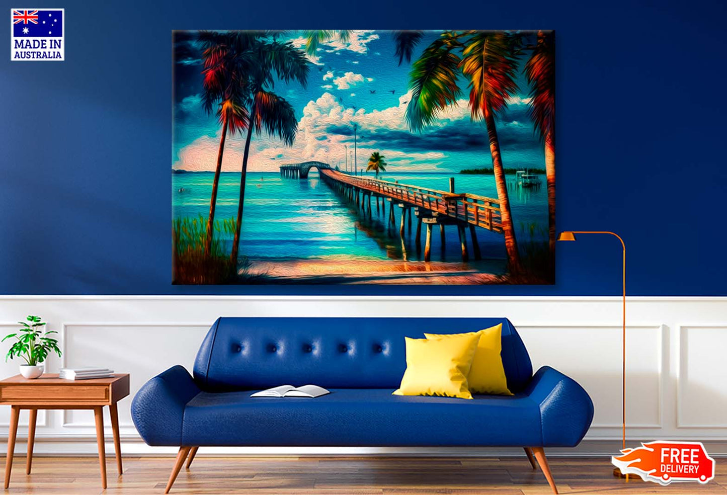 Beautiful Landscape with Bridge to Pier Wall Art Limited Edition High Quality Print