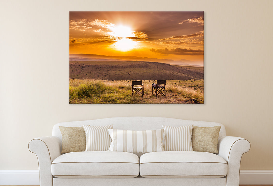 Kenya Landscape and Wildlife View Wall Art Decor 100% Australian Made