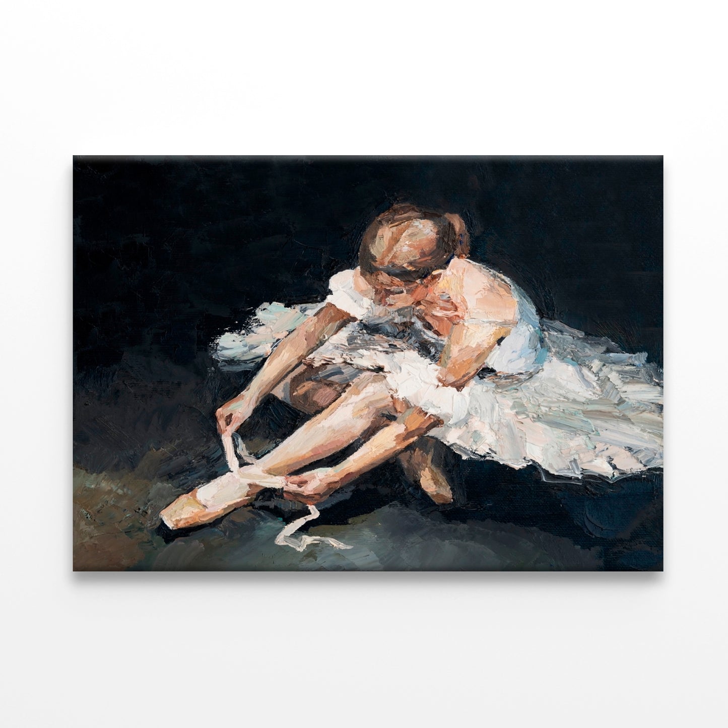 Ballerina in White Dress Painting Wall Art Decor 100% Australian Made