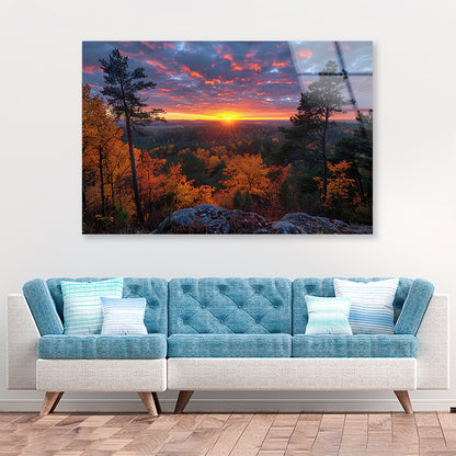 Sunset in the Mountains Acrylic Glass Print Tempered Glass Wall Art 100% Made in Australia Ready to Hang