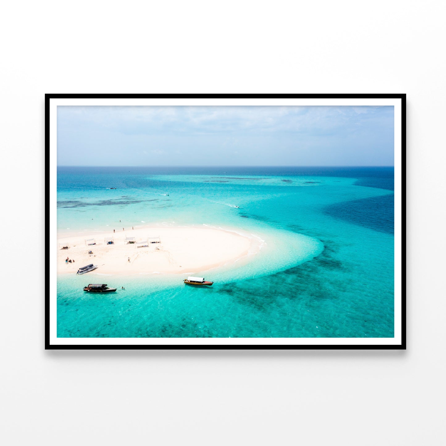 White Sand Island in Clear Ocean Home Decor Premium Quality Poster Print Choose Your Sizes