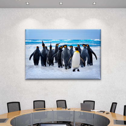 King Penguins South Georgia Coast Wall Art Decor 100% Australian Made