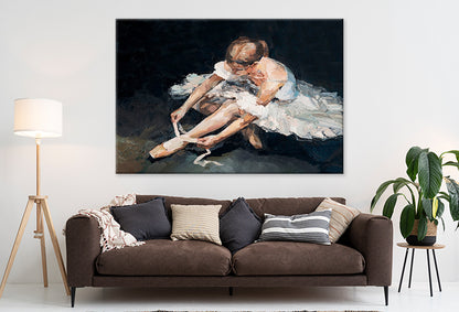 Ballerina in White Dress Painting Wall Art Decor 100% Australian Made