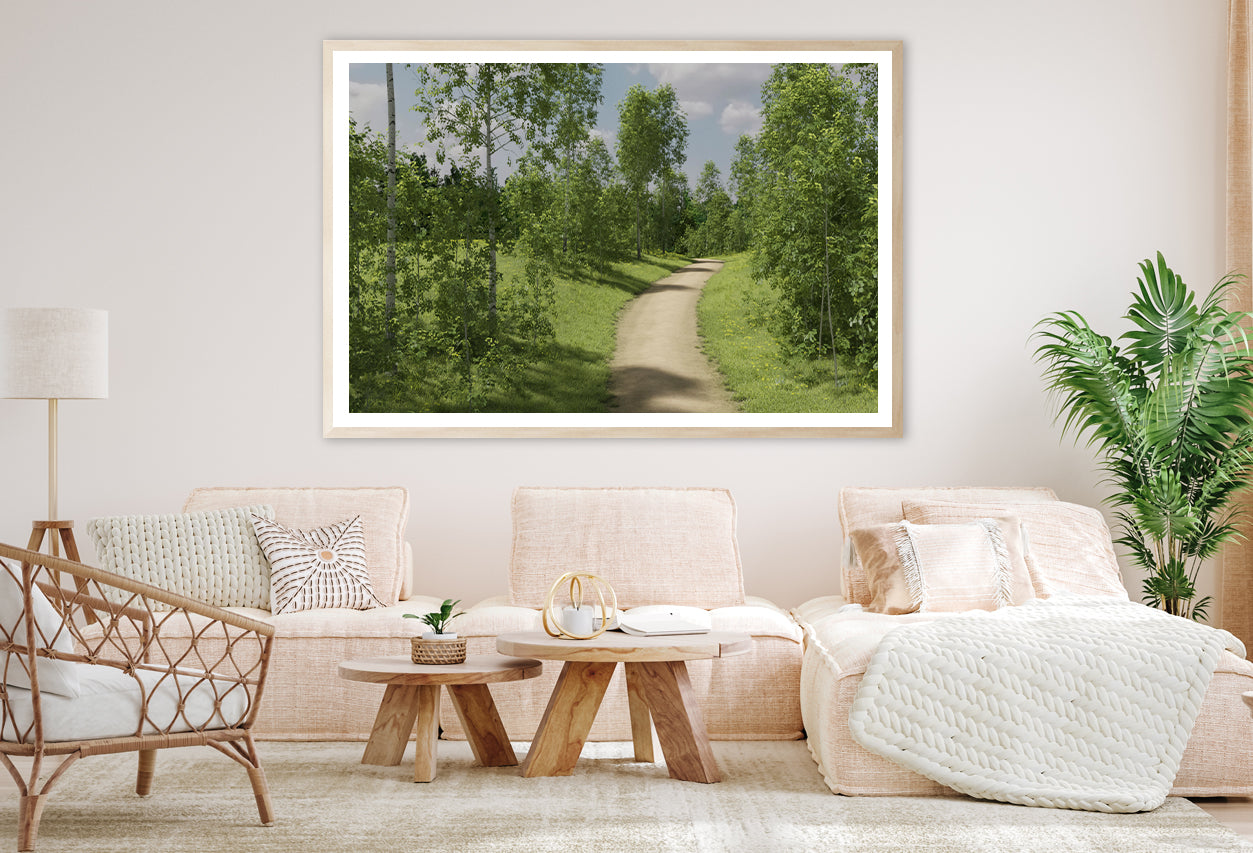 Path Surrounded By Trees of the Forest Home Decor Premium Quality Poster Print Choose Your Sizes