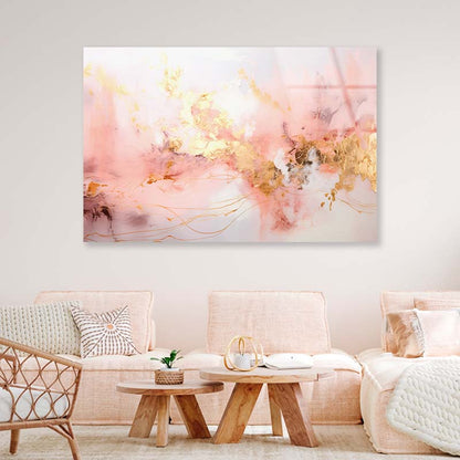 Ink Brush Pink Abstract Acrylic Glass Print Tempered Glass Wall Art 100% Made in Australia Ready to Hang