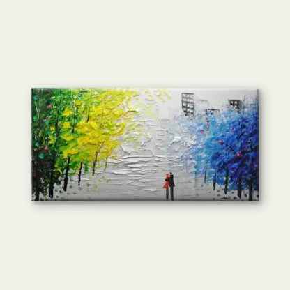 Colorful Tree Lovers Wall Art Canvas Office Home Room Framed 120x60cm