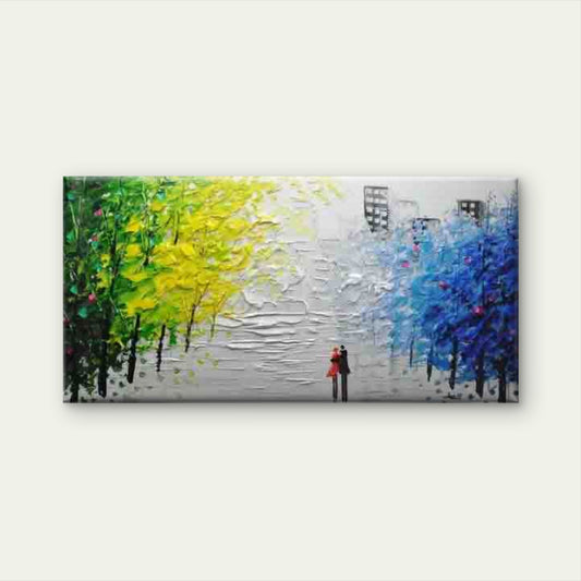 Colorful Tree Lovers Wall Art Canvas Office Home Room Framed 120x60cm