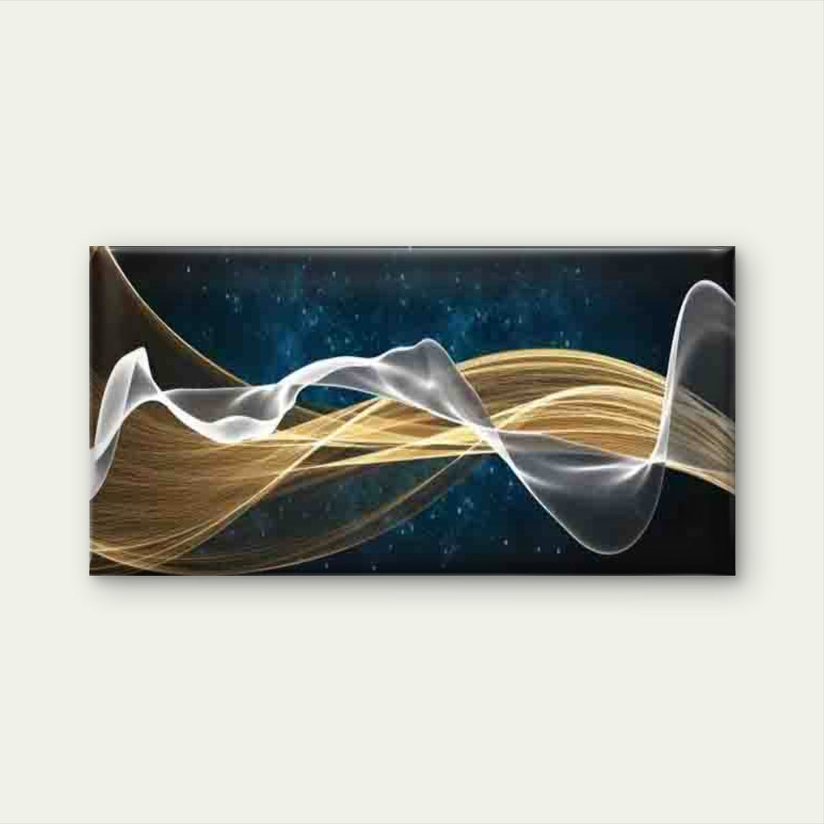 Golden Waves Flowing Wall Art Canvas Office Home Room Framed 120x60cm
