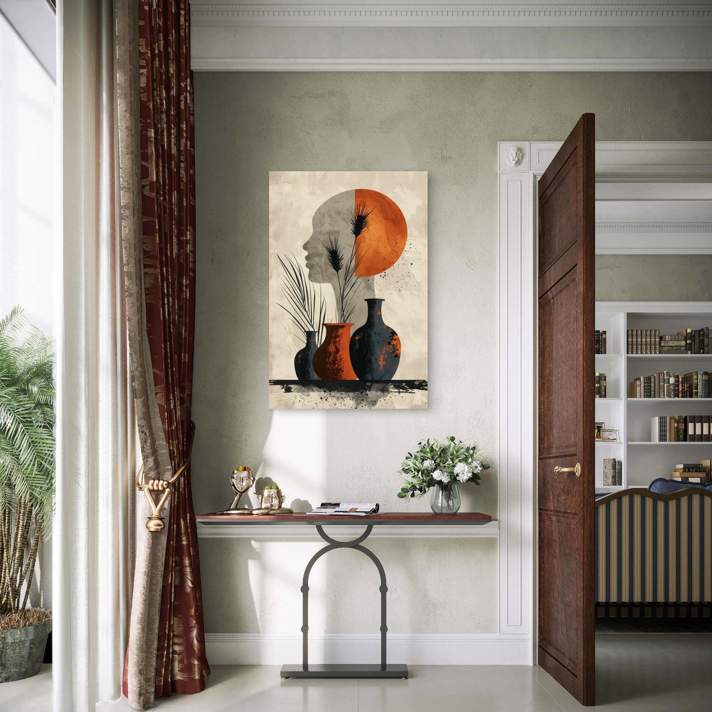 Digital Art Style Pottery Illustration 40x60cm Metal Print Ready to Hang