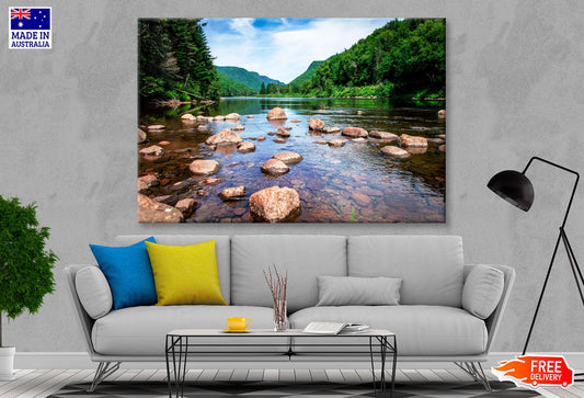 View Of Jacques Cartier River in Jacques Cartier National Park in Quebec  Wall Art Decor 100% Australian Made