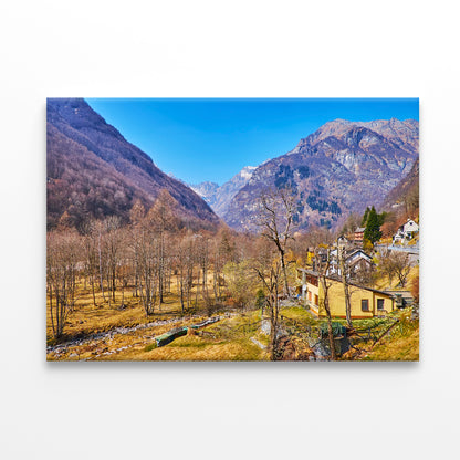 A Small Town Nestled In the Mountains in Switzerland Print 100% Australian Made