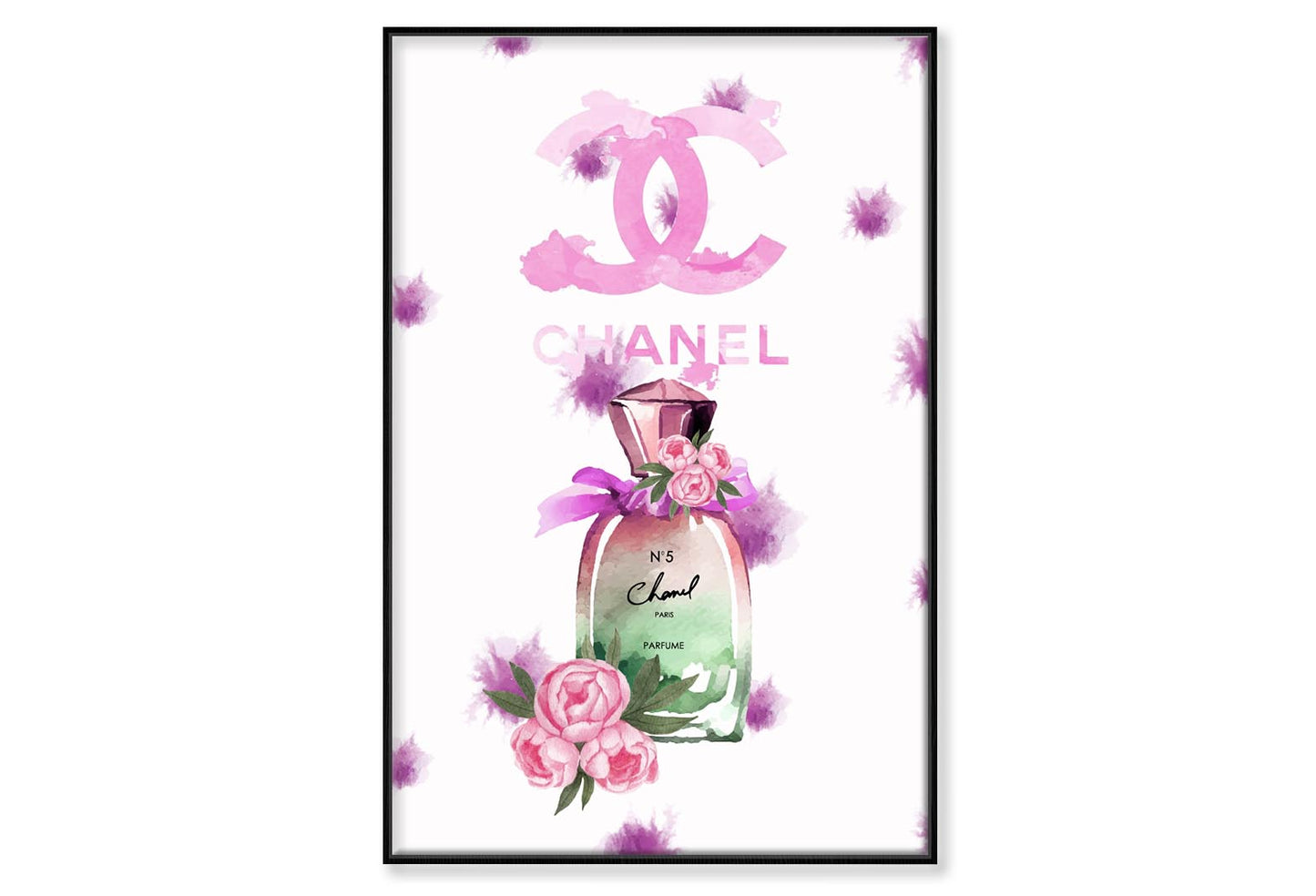 Purple Perfume Wall Art Limited Edition High Quality Print Canvas Box Framed Black