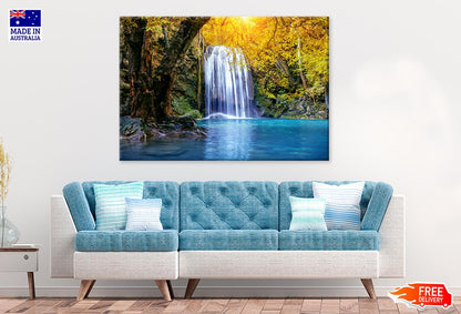 Erawan Waterfall In Autumn falls Print 100% Australian Made
