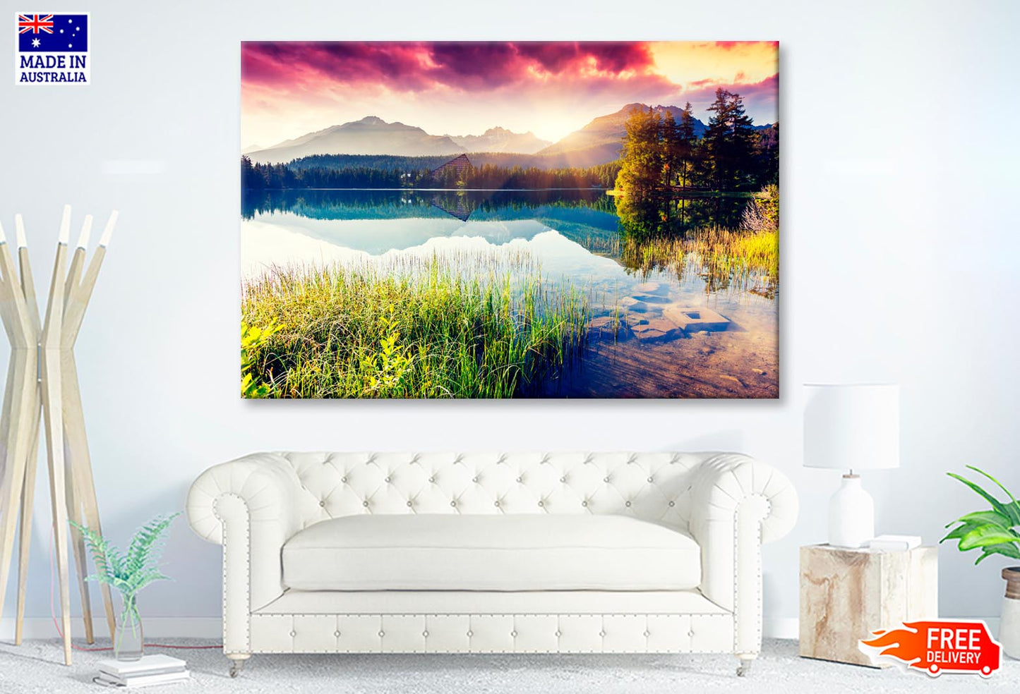 Mountain Lake In National Park High Tatra Wall Art Decor 100% Australian Made