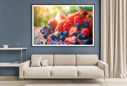 Strawberries, Blueberries, Raspberries, And Blackberries Home Decor Premium Quality Poster Print Choose Your Sizes