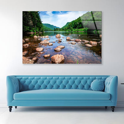 View Of Jacques Cartier River in Jacques Cartier National Park in Quebec Acrylic Glass Print Tempered Glass Wall Art 100% Made in Australia Ready to Hang