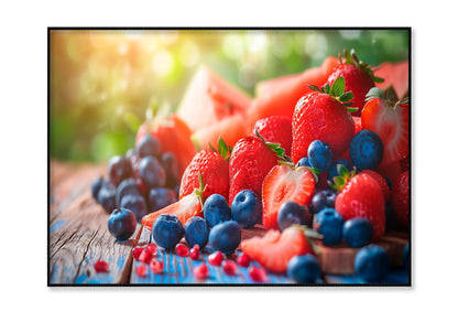 Strawberries, Blueberries, Raspberries, And Blackberries Home Decor Premium Quality Poster Print Choose Your Sizes