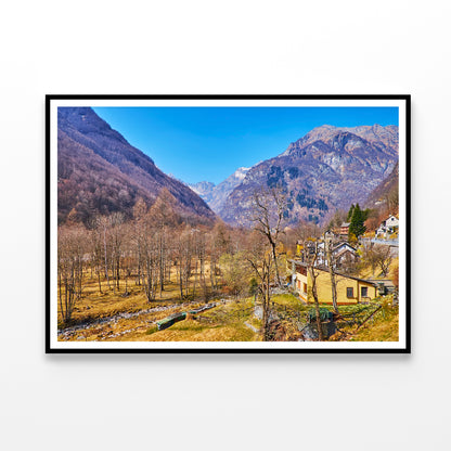 A Small Town Nestled In the Mountains in Switzerland Home Decor Premium Quality Poster Print Choose Your Sizes