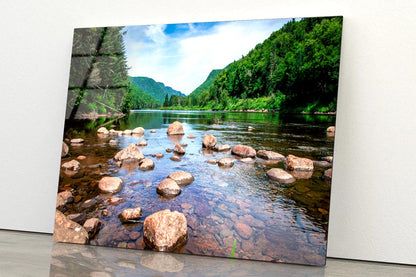 View Of Jacques Cartier River in Jacques Cartier National Park in Quebec Acrylic Glass Print Tempered Glass Wall Art 100% Made in Australia Ready to Hang