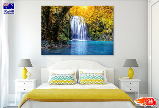 Erawan Waterfall In Autumn falls Print 100% Australian Made