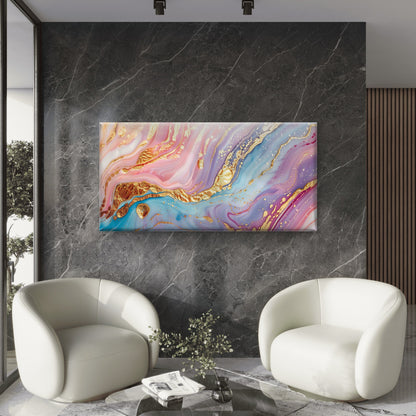 Colorful Glitter Marble Pattern Wall Art Canvas Office Home Room Framed 120x60cm