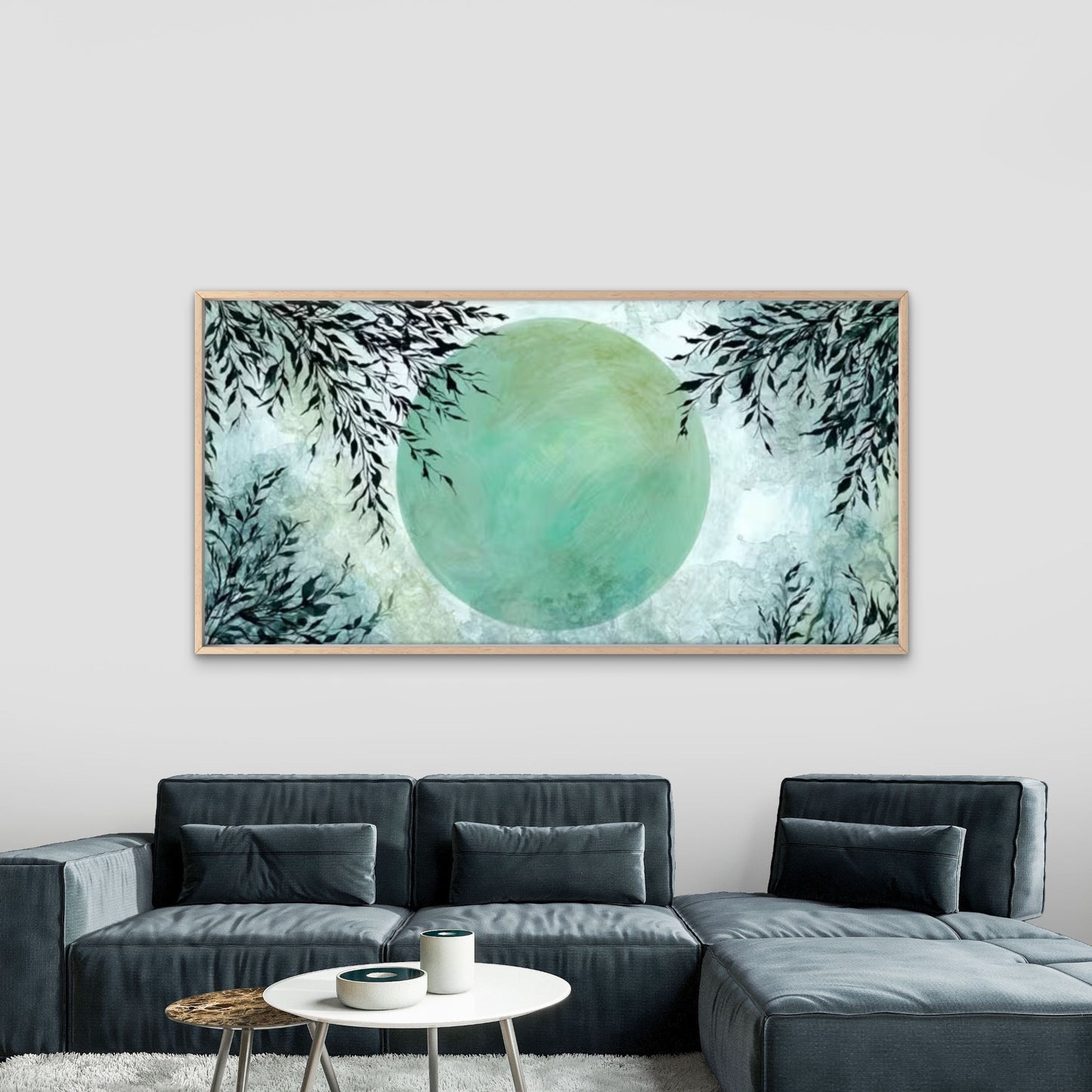 Abstract Leaf Elegant Design Wall Art Canvas Office Home Room Framed 120x60cm