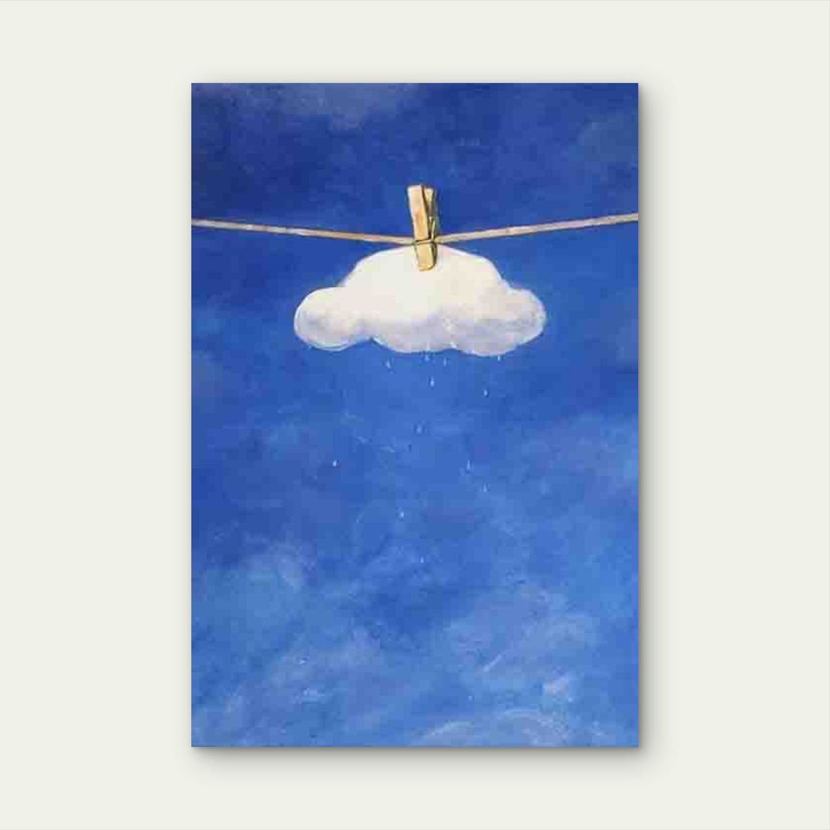 Pegged Cloud in Blue Sky 60x90cm Metal Print Ready to Hang