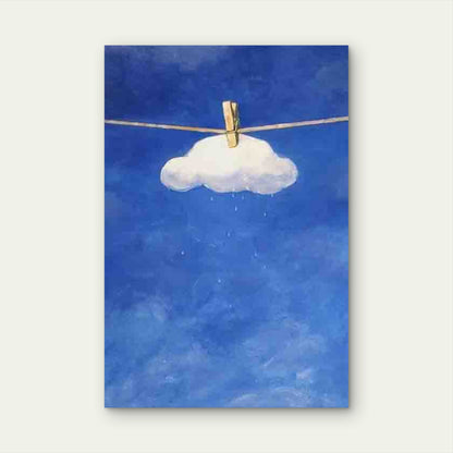 Pegged Cloud in Blue Sky 60x90cm Metal Print Ready to Hang
