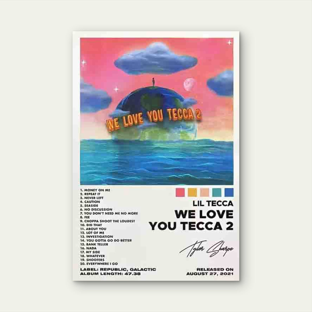 Lil Tecca WE LOVE YOU TECCA Metal Print Ready to Hang