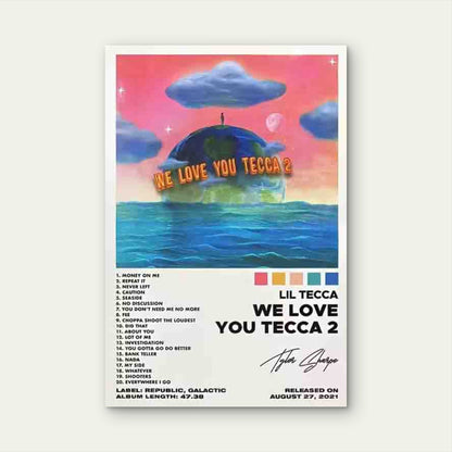 Lil Tecca WE LOVE YOU TECCA Metal Print Ready to Hang