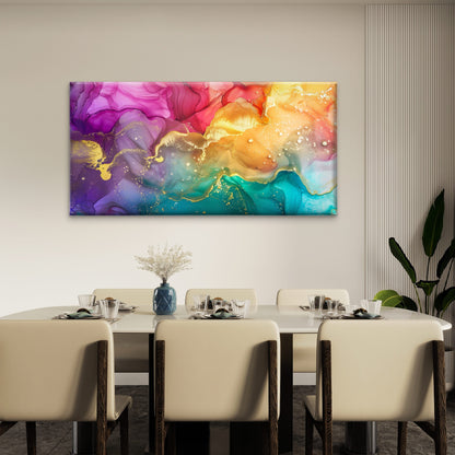 Swirling Rivers Of Color Wall Art Canvas Office Home Room Framed 120x60cm