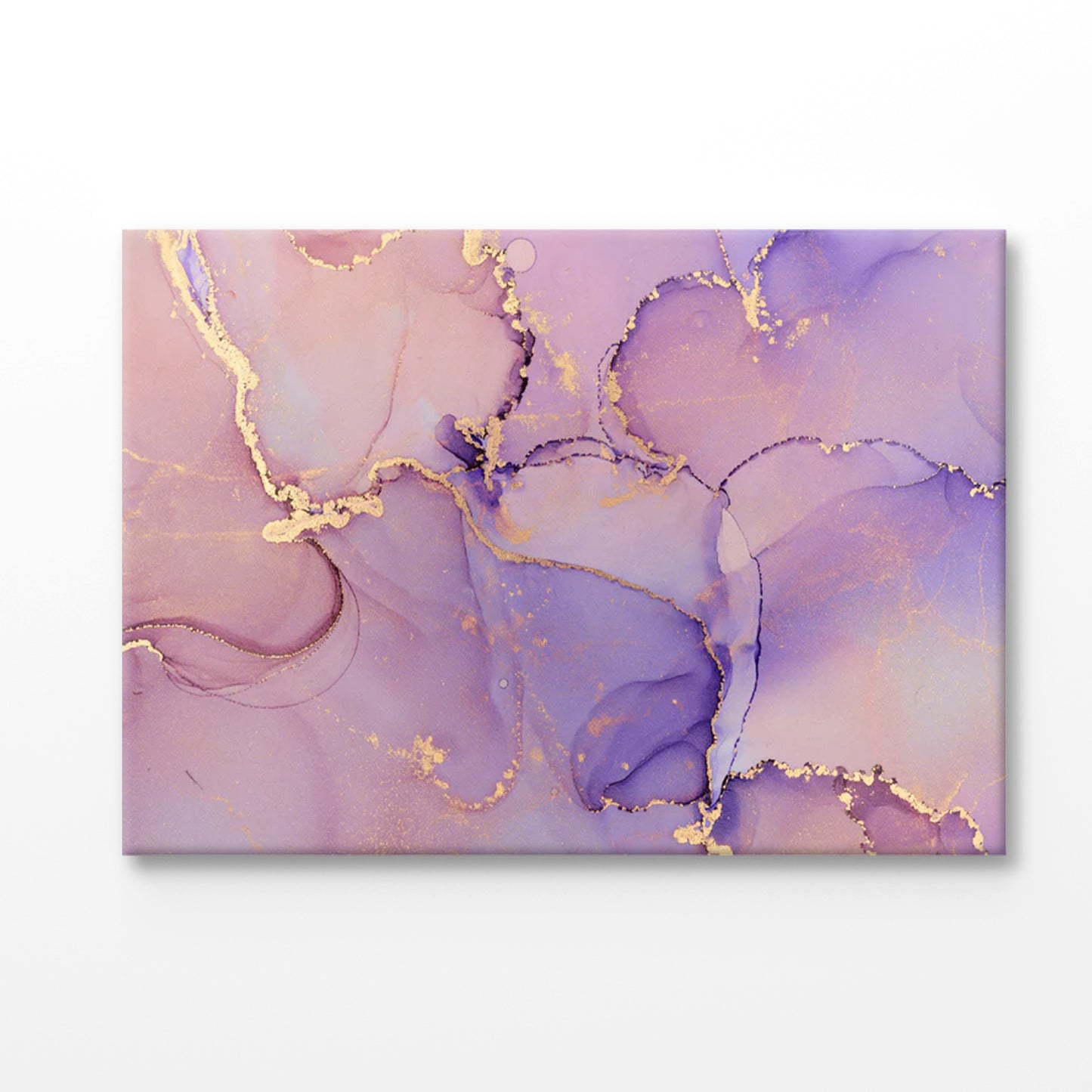 Bella Home Purple & Gold Color Abstract Print Canvas Ready to hang