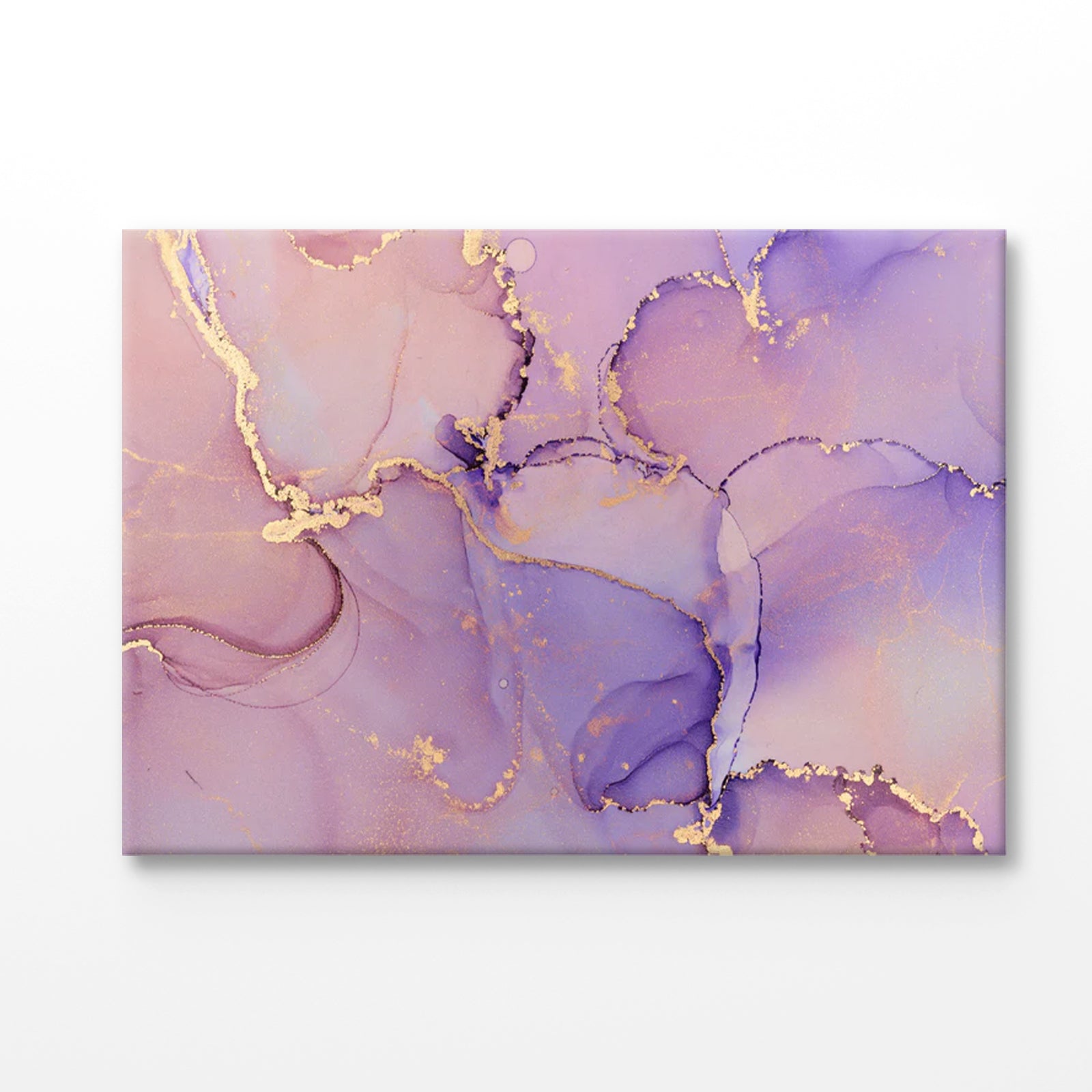 Bella Home Purple & Gold Color Abstract Print Canvas Ready to hang