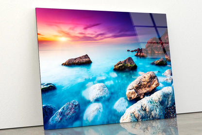 Majestic Summer Sunset Over the Sea Acrylic Glass Print Tempered Glass Wall Art 100% Made in Australia Ready to Hang