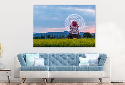 Spring scenery of Nakdonggang River canola fields in Korea Wall Art Decor 100% Australian Made