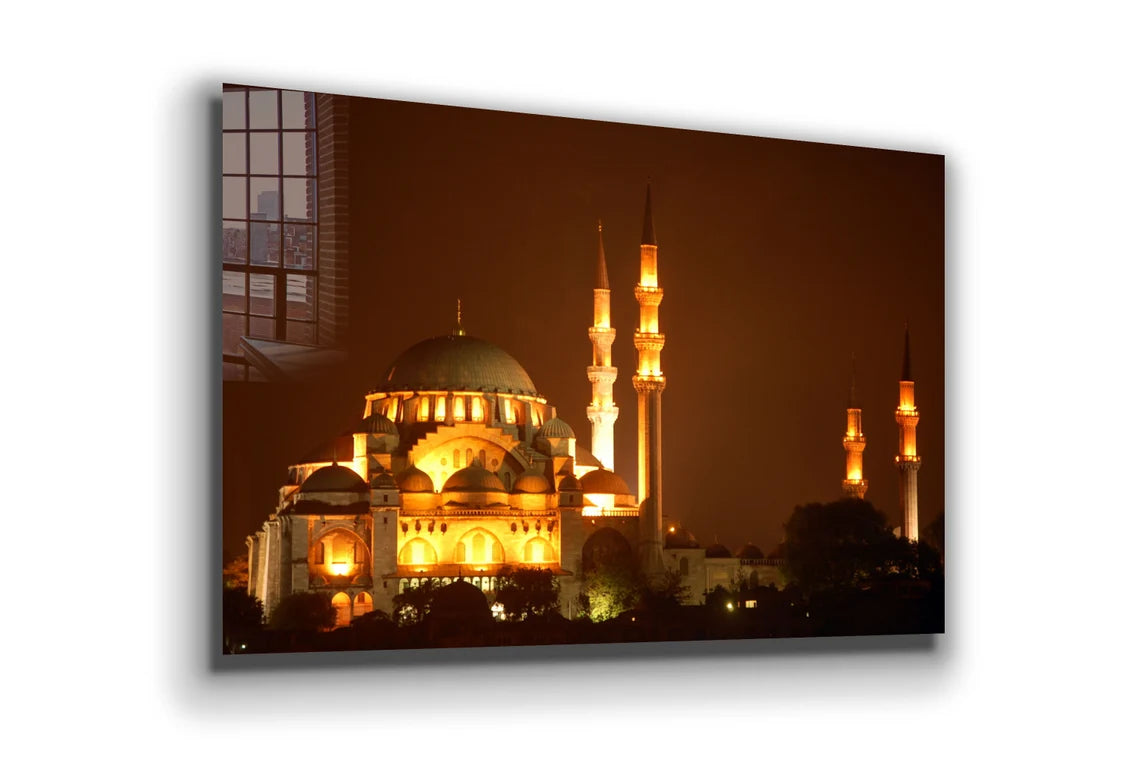 Night View of Mosque UV Direct Aluminum Print Australian Made Quality