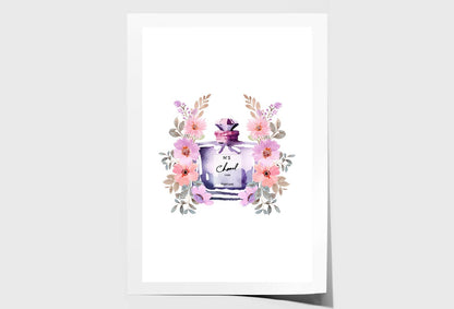 Purple Pink Perfume Wall Art Limited Edition High Quality Print Unframed Roll Canvas None