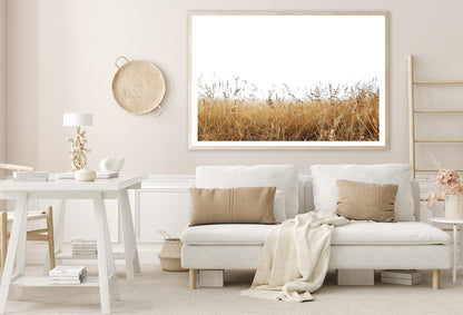 A Field Of Tall Grass under a Sky in winter Home Decor Premium Quality Poster Print Choose Your Sizes