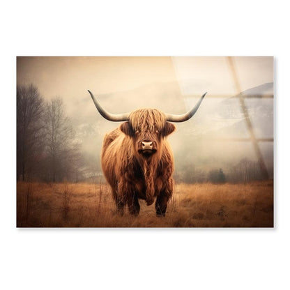 Close Up of Highland Cattle  Acrylic Glass Print Tempered Glass Wall Art 100% Made in Australia Ready to Hang