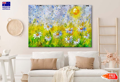 Beautiful Floral Background With Chamomile Flowers Wall Art Limited Edition High Quality Print