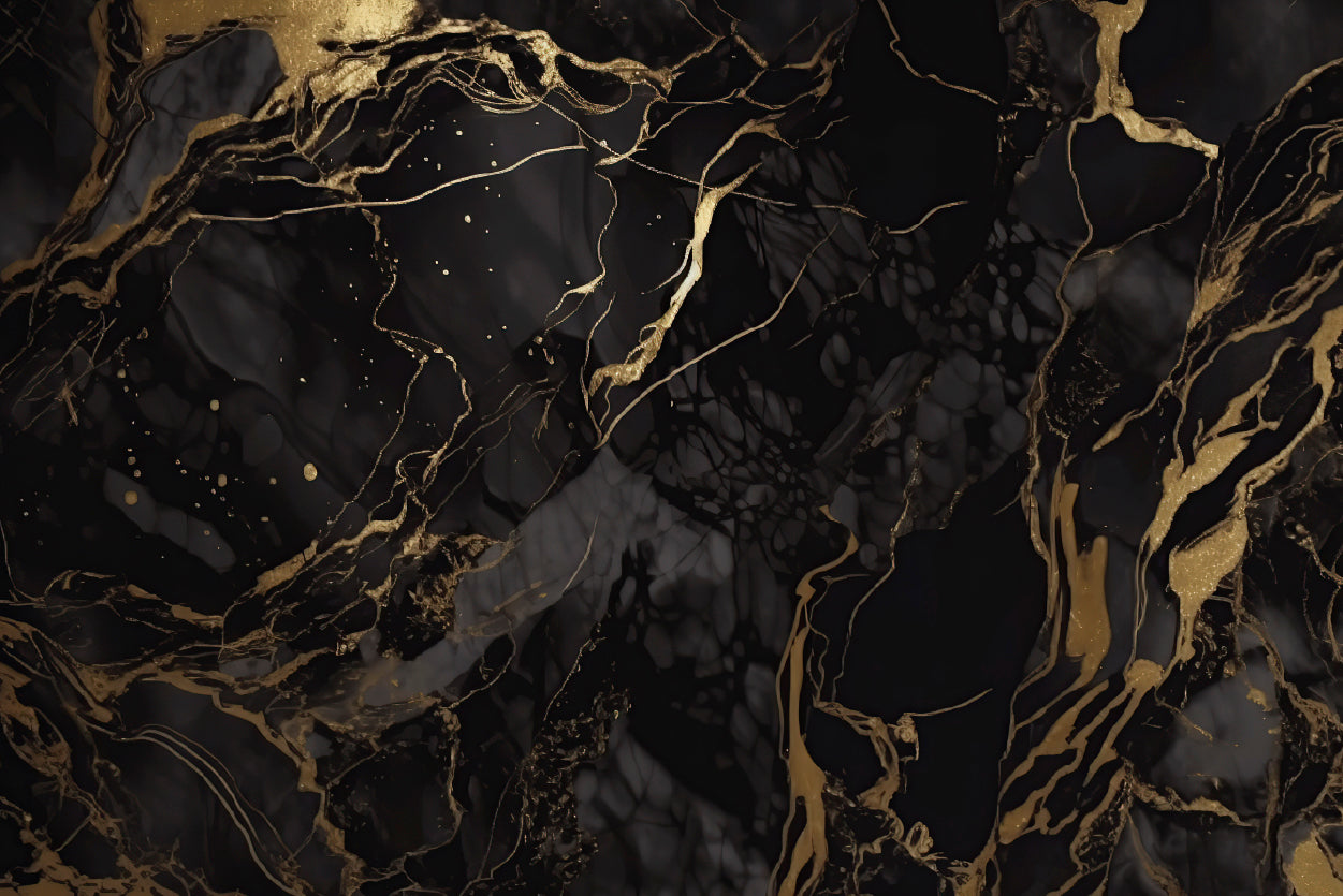 Elegant Black and Gold Marble Art Print 100% Australian Made