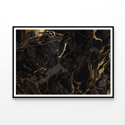 Elegant Black and Gold Marble Art Home Decor Premium Quality Poster Print Choose Your Sizes