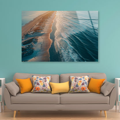 Beach at Sunset View Acrylic Glass Print Tempered Glass Wall Art 100% Made in Australia Ready to Hang