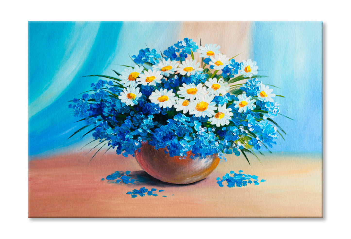 Still Life, A Bouquet Of Flowers Art Work Oil Painting Limited Edition High Quality Print Stretched Canvas None