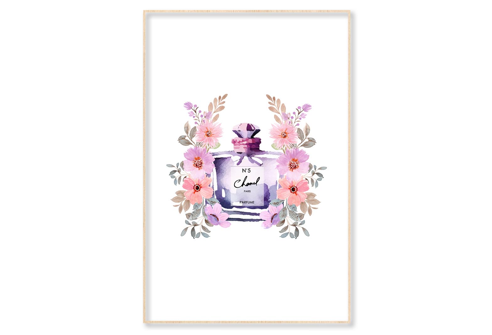 Purple Pink Perfume Wall Art Limited Edition High Quality Print Canvas Box Framed Natural