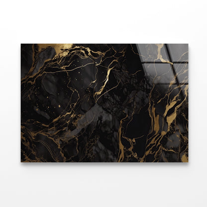 Elegant Black and Gold Marble Art Acrylic Glass Print Tempered Glass Wall Art 100% Made in Australia Ready to Hang