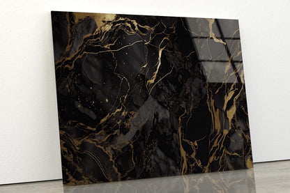 Elegant Black and Gold Marble Art Acrylic Glass Print Tempered Glass Wall Art 100% Made in Australia Ready to Hang